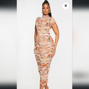 Pretty Little Thing Marble Mesh Bodycon Two-Piece Set (14)